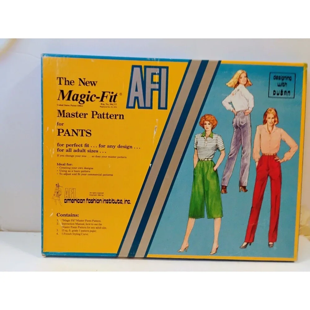 Vintage AFI Magic Fit Master Pattern Pants Dusan Kit Uncut Rulers Complete